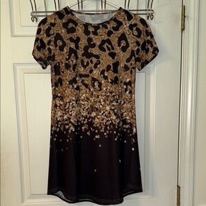 NWOT-Leopard Print Short Sleeve Dress Girls Size 11/12, ERAS Tour Vibes